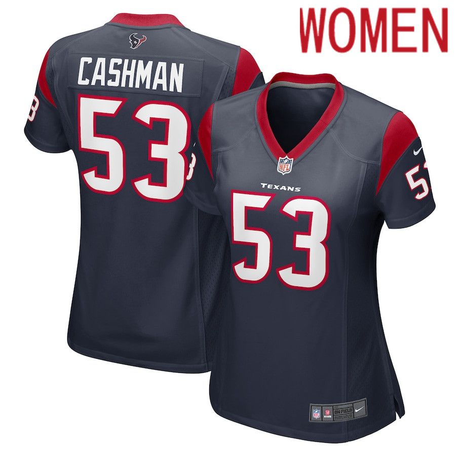 Women Houston Texans #53 Blake Cashman Nike Navy Game Player NFL Jersey->women nfl jersey->Women Jersey
